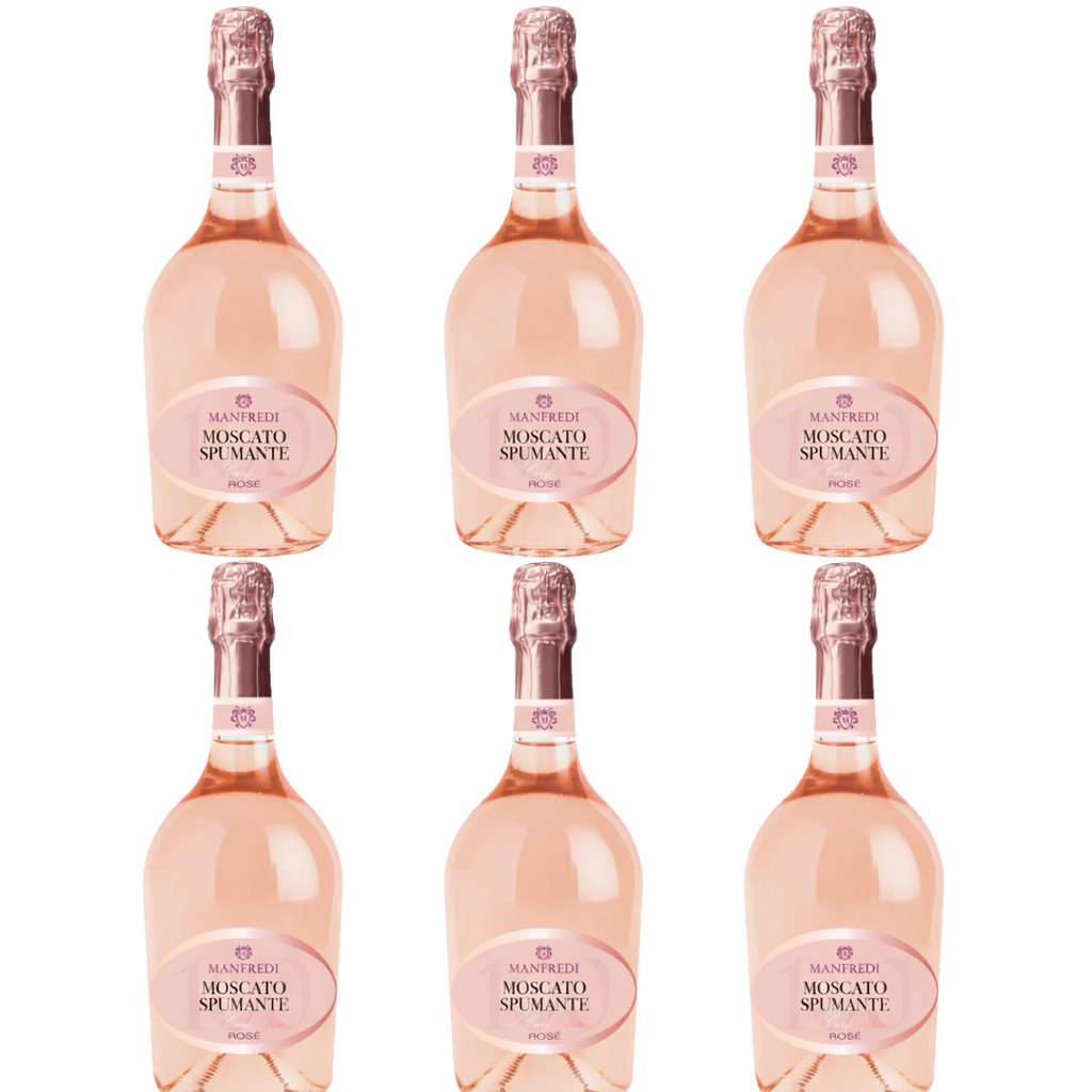 6 fl. Manfredi, Moscato Rosè Spumante, 75 cl.