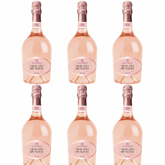 6 fl. Manfredi, Moscato Rosè Spumante, 75 cl.