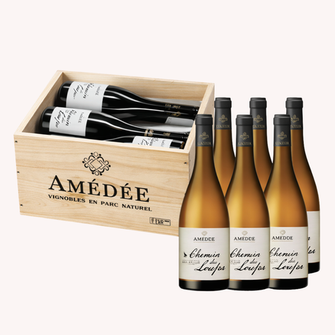 Chemin des Loup Blanc trækasse, 6 flasker, 14,5%, 75 cl.