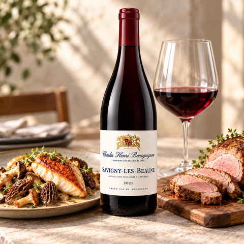 Charles-Henri Bourguignon Savigny-lès-Beaune rødvin til fjerkræ med svampe og kalvekød