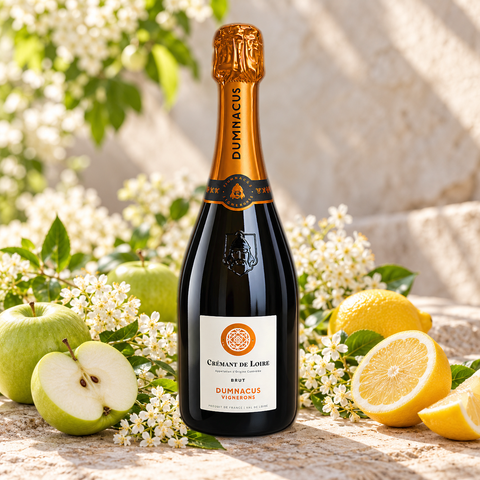 Dumnacus Crémant de Loire Brut mousserende vin med grønne æbler, citrus og hvide blomster