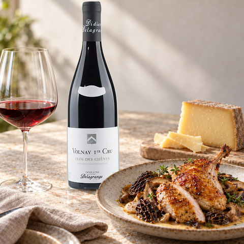 Henri Delagrange Volnay 1er Cru Clos des Chênes rødvin til fjerkræ, svampe og milde oste