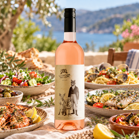 La Fontaine des Loups rosévin til fisk og salat