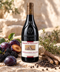 Domaine du Vieux Lazaret Châteauneuf-du-Pape rødvin med mørke bær, blommer, lakrids og peber